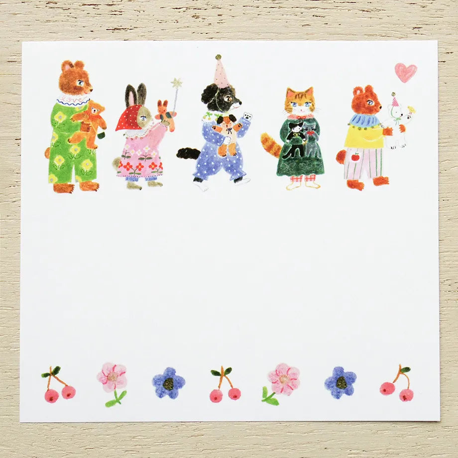 Aiko Fukawa / Square Memo Pad - Little Fluffy Friends