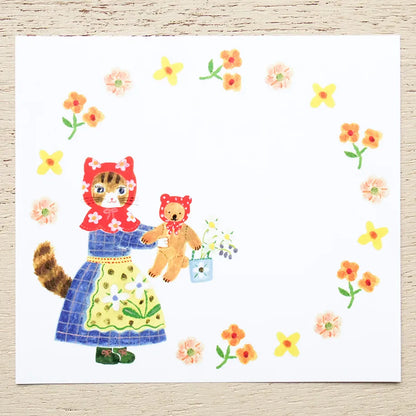 Aiko Fukawa / Square Memo Pad - Little Fluffy Friends