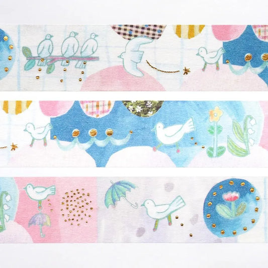 CHIHIRO SONODA / Shiny Washi Tape - Traces of a Bird