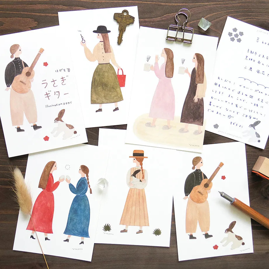 Necktie / Postcard Set / Bunny and Guitar