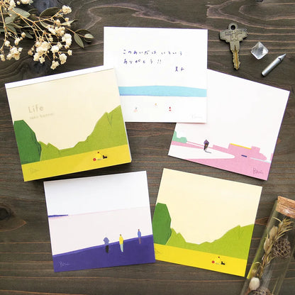 Taku Bannai / Square Memo Pad - Life