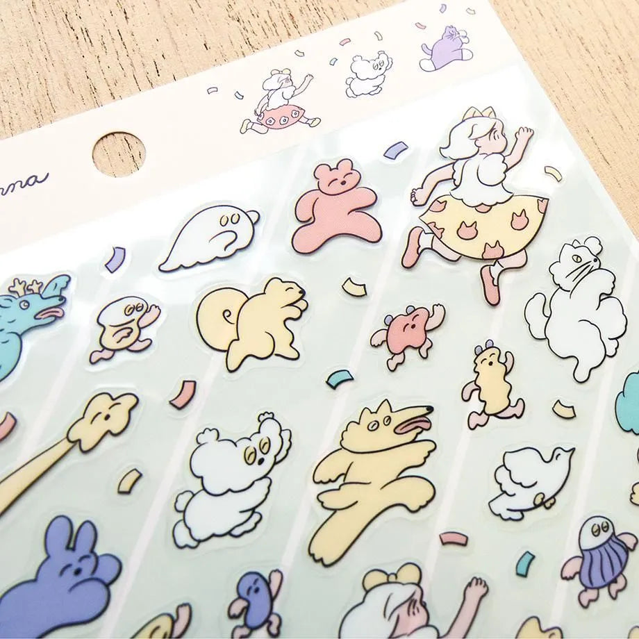 Heisuke Kitazawa / Stickers - Run Run Run (A5 size)