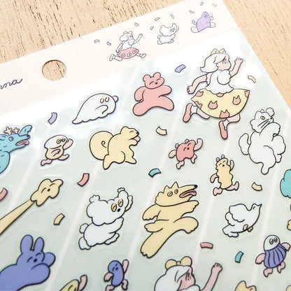 Heisuke Kitazawa / Stickers - Run Run Run (A5 size)