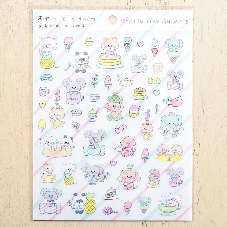 Noriyuki Echigawa / Stickers - Sweets and Animals (A5 size)