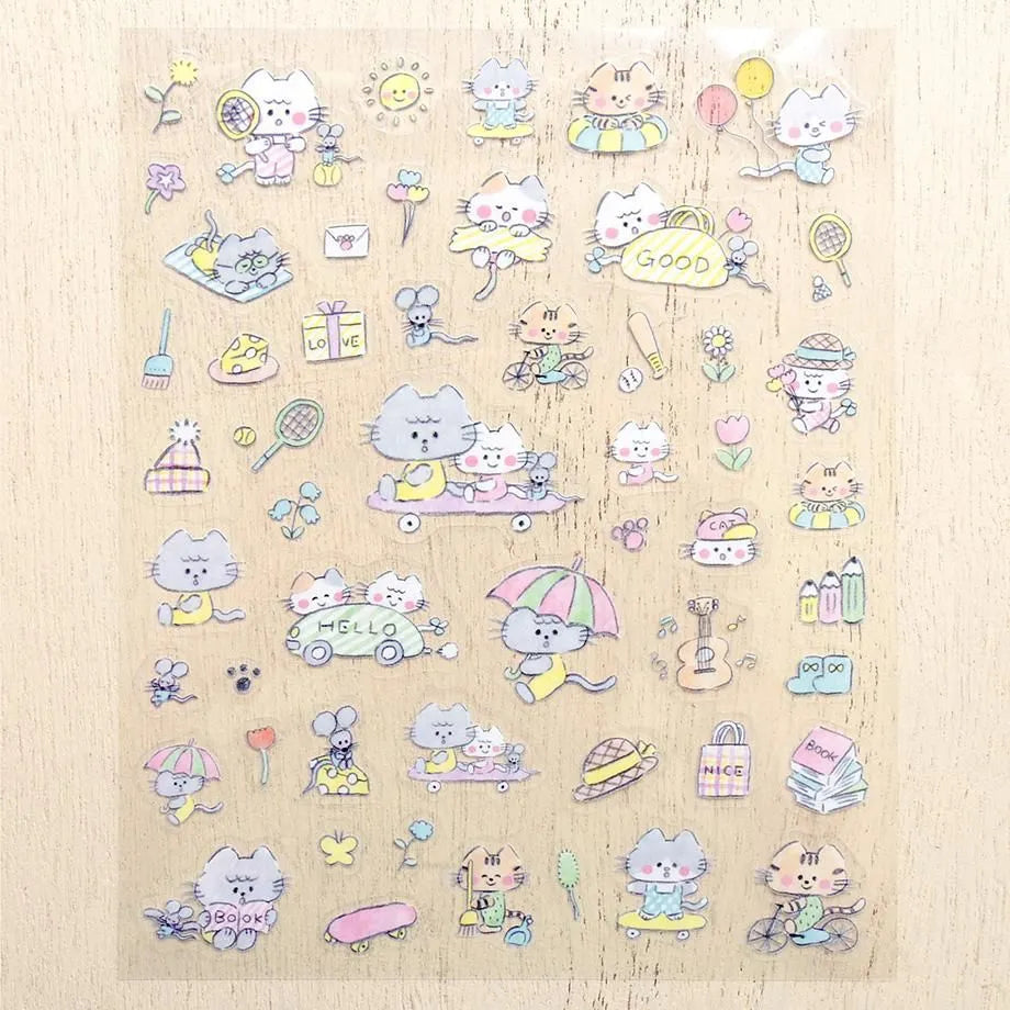 Noriyuki Echigawa / Stickers - Holiday with My Cat (A5 size)