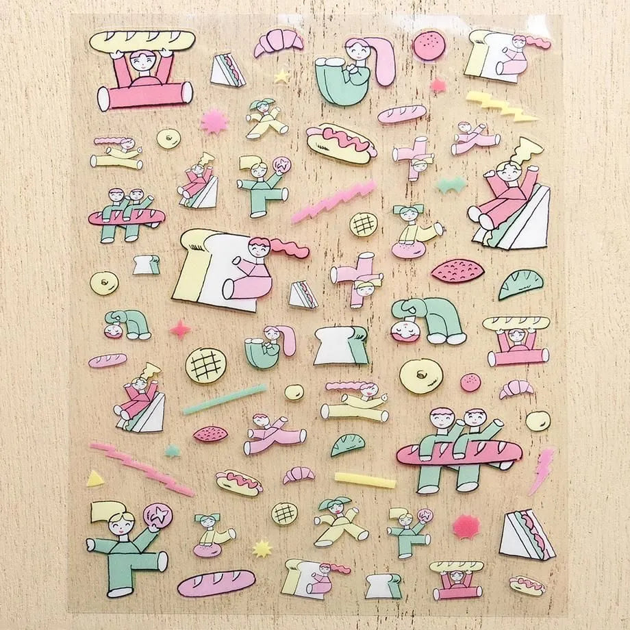 Tadashi Nishiwaki / Stickers - Bread Lovers (A5 size)
