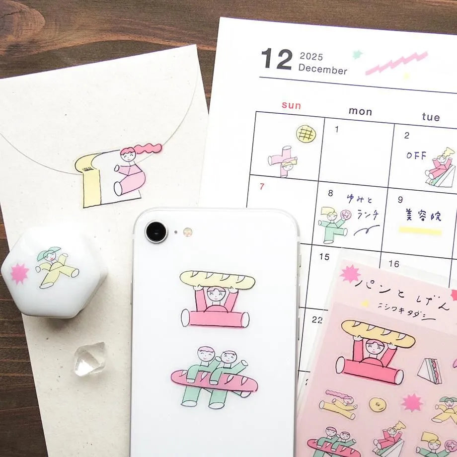 Tadashi Nishiwaki / Stickers - Bread Lovers (A5 size)