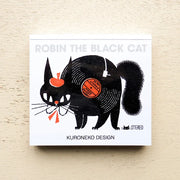 Kuroneko Design / Square Memo Pad - ROBIN THE BLACK CAT