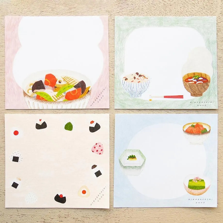 Kano Hirabayashi / Square Memo Pad - Japanese Food