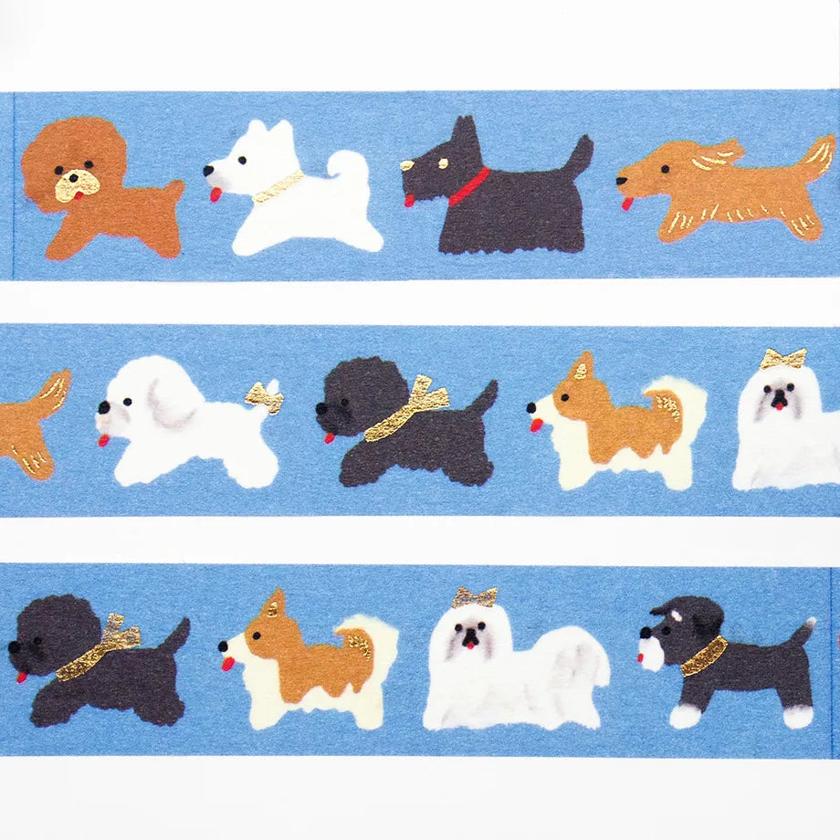 Reiko Tada / Foil-Stamped Washi Tape - DOGGIE PARADE