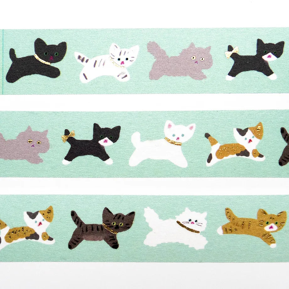 Reiko Tada / Foil-Stamped Washi Tape - CAT WALK