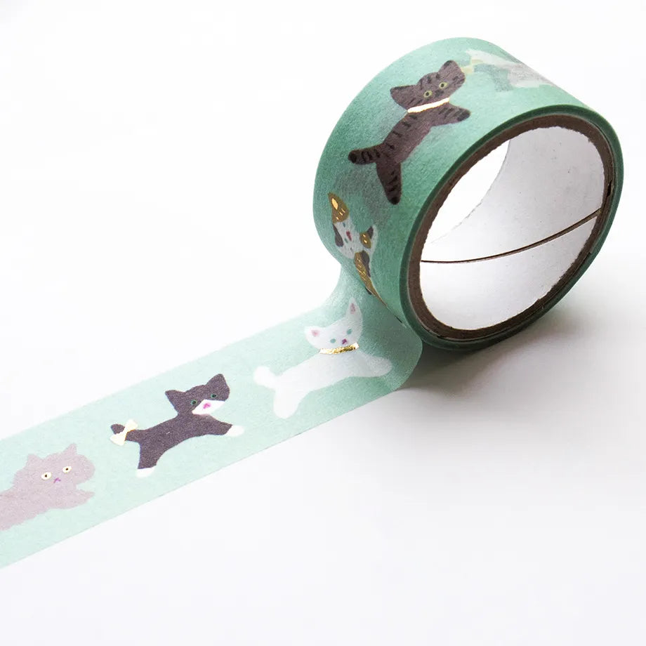 Reiko Tada / Foil-Stamped Washi Tape - CAT WALK