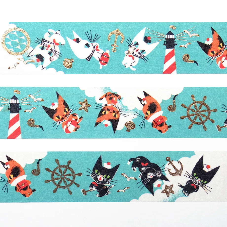 Kuroneko Design / Foil-Stamped Washi Tape - MY LITTLE TEO & FRIENDS