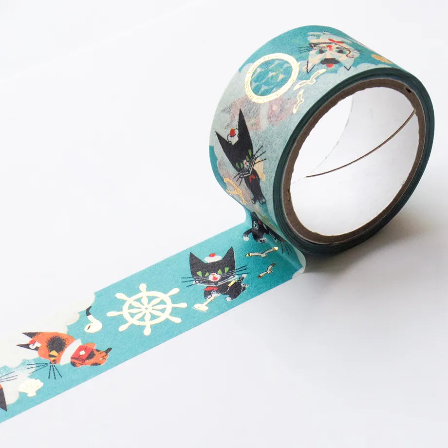 Kuroneko Design / Foil-Stamped Washi Tape - MY LITTLE TEO & FRIENDS