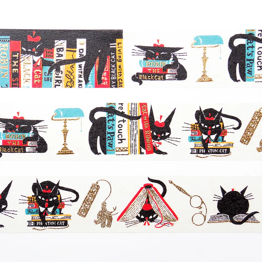 Kuroneko Design / Foil-Stamped Washi Tape - ROBIN'S BOOKSTORE