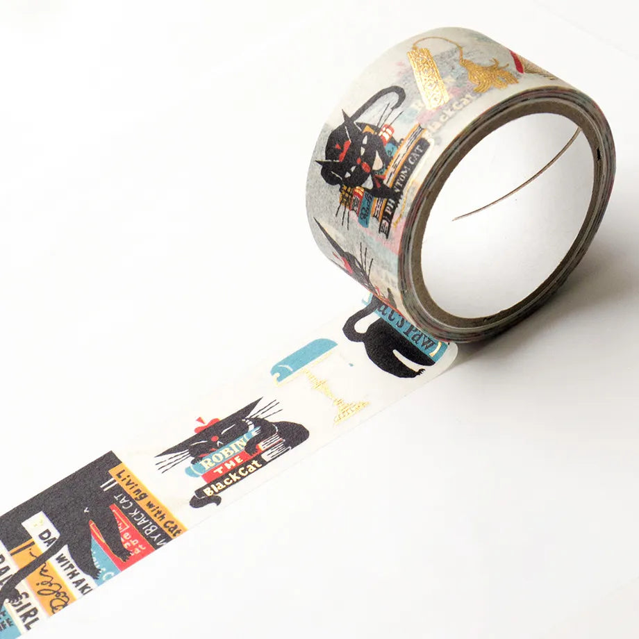 Kuroneko Design / Foil-Stamped Washi Tape - ROBIN'S BOOKSTORE