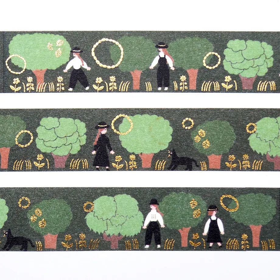Necktie / Foil-Stamped Washi Tape - Green
