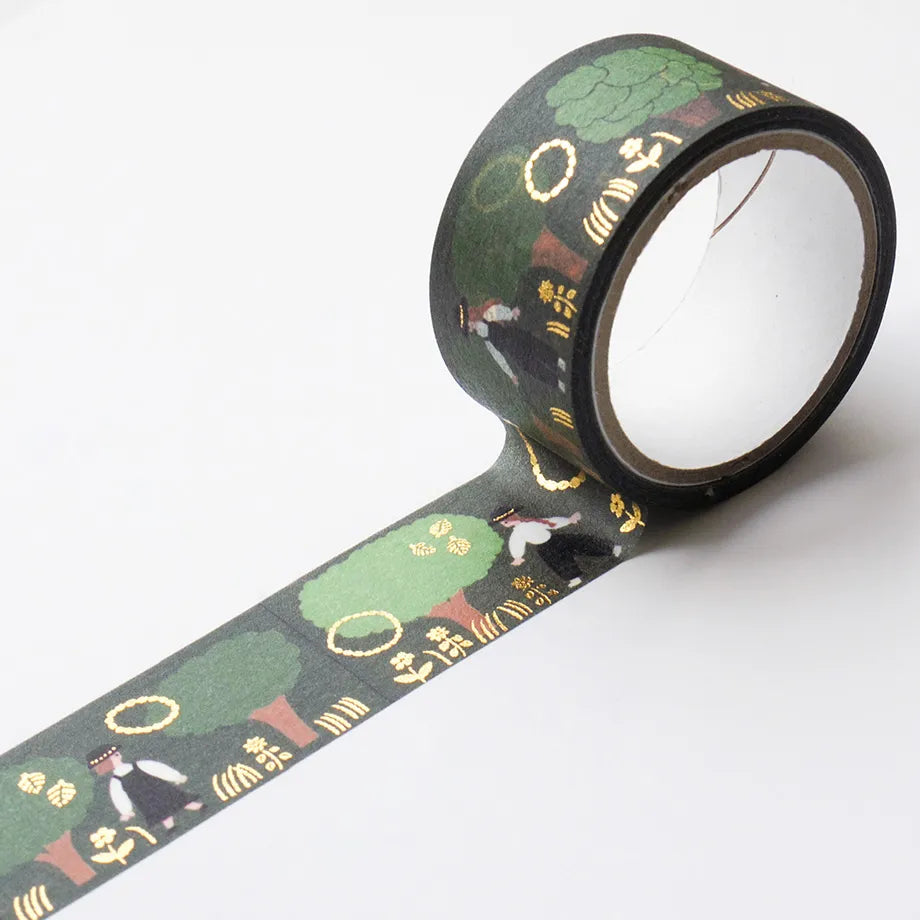 Necktie / Foil-Stamped Washi Tape - Green