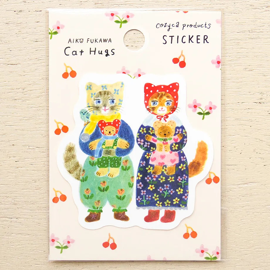 Aiko Fukawa / Vinyl Sticker - Cat Hugs