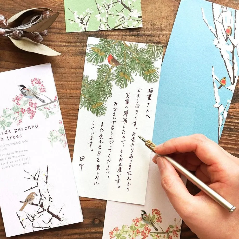 Emily Burningham / Memo Pad - Birds perched on trees
