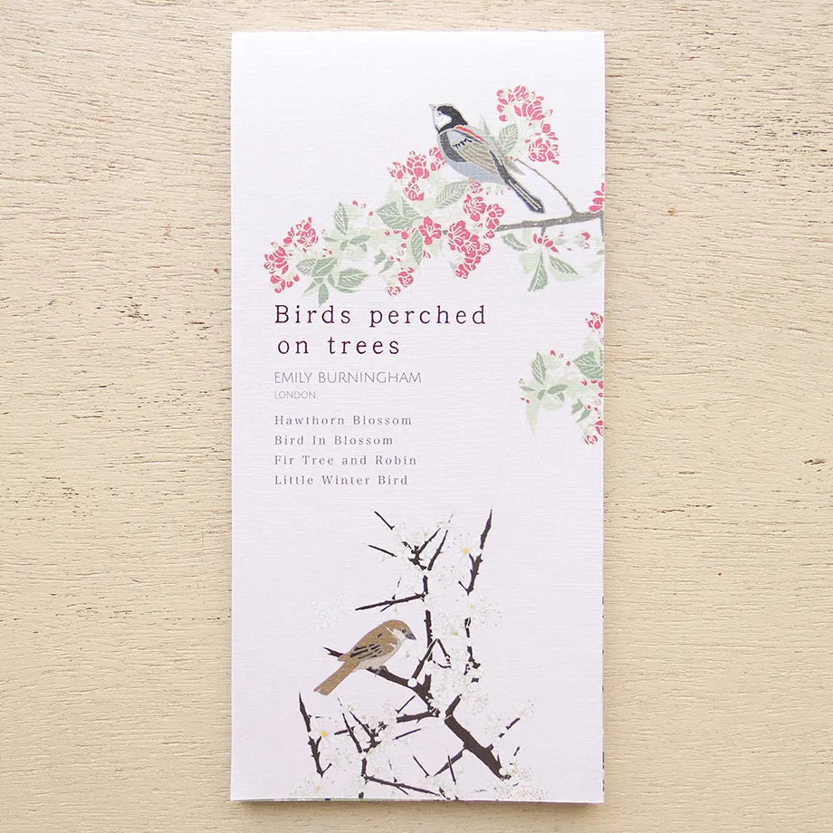 Emily Burningham / Memo Pad - Birds perched on trees