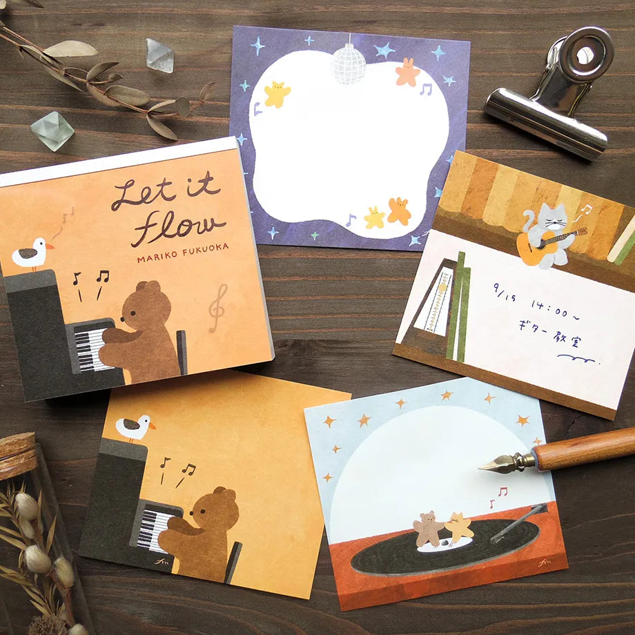 Mariko Fukuoka / Square Memo Pad - Let it flow