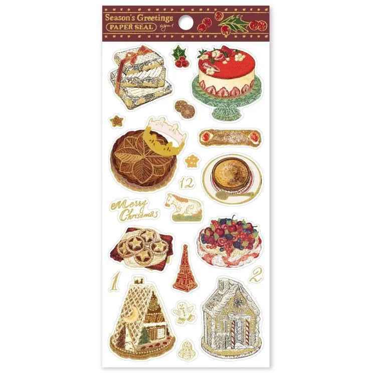 Aya Inoue / Foil-stamped Stickers - Christmas Sweets