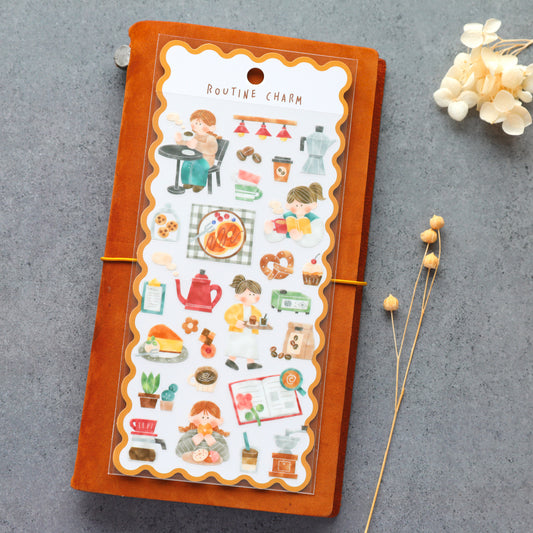 Routine Charm Stickers - Cafe