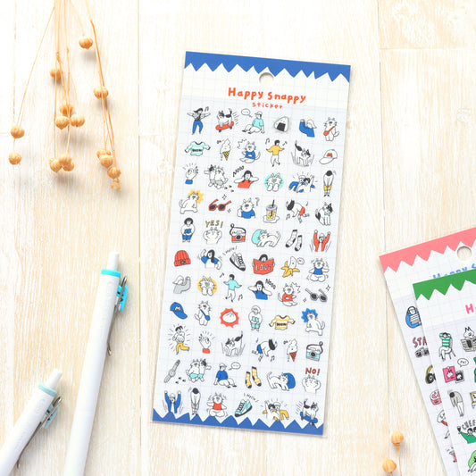 Happy Snappy Stickers - Blue