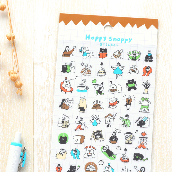 Happy Snappy Stickers - Brown