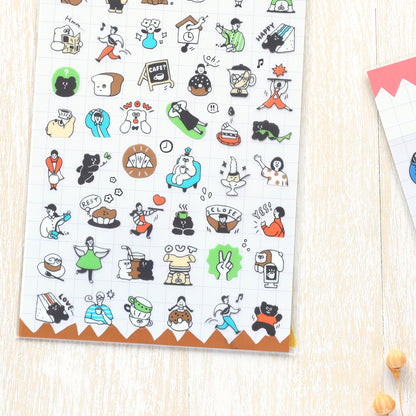 Happy Snappy Stickers - Brown