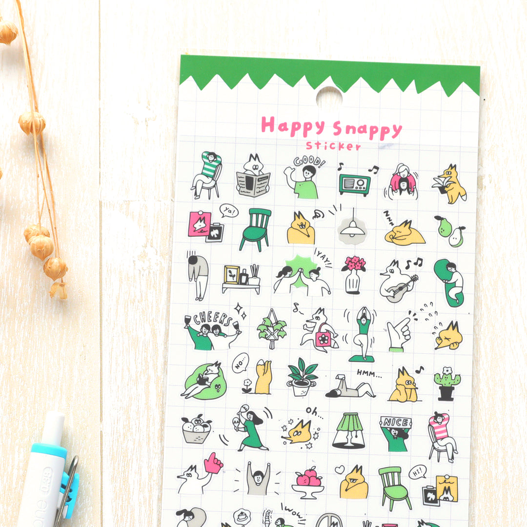 Happy Snappy Stickers - Green