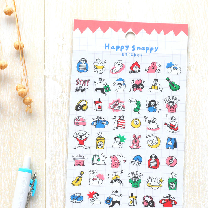 Happy Snappy Stickers - Pink