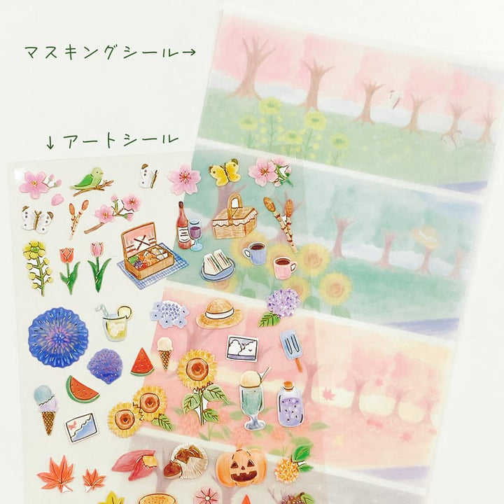 4 Scenes Sticker Set - Seasons (2 sheets)