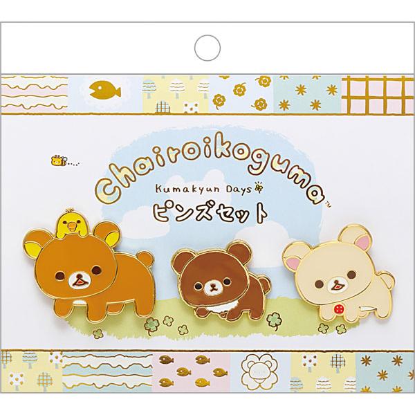 10th Anniversary / Rilakkuma / Pin Badge - Happy Friends (Set of 3)