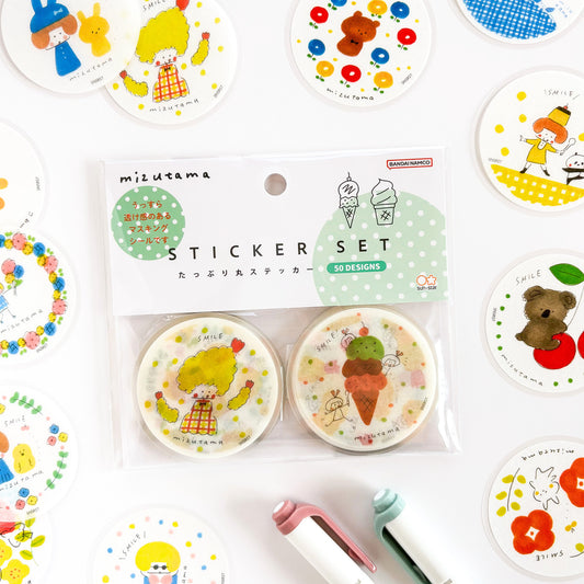 mizutama / Limited Edition / Circle Flake Stickers (mint / 50 different stickers)