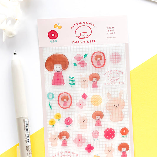 mizutama Limited Edition Stickers - Happy Flower Life
