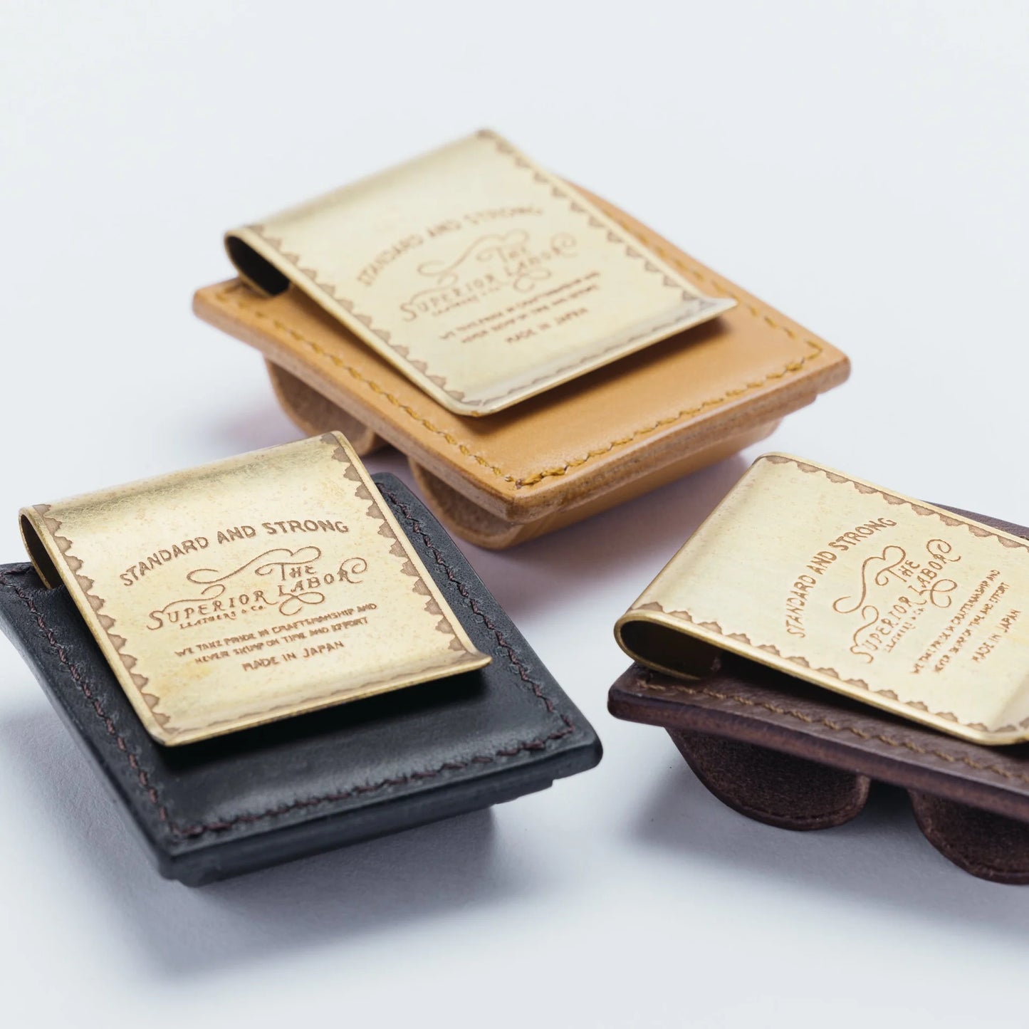 The Superior Labor INGRASSATO Leather Brass Clip Pen Holder (2 holders)