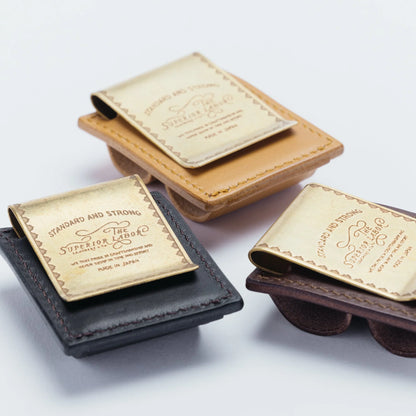The Superior Labor INGRASSATO Leather Brass Clip Pen Holder (2 holders)