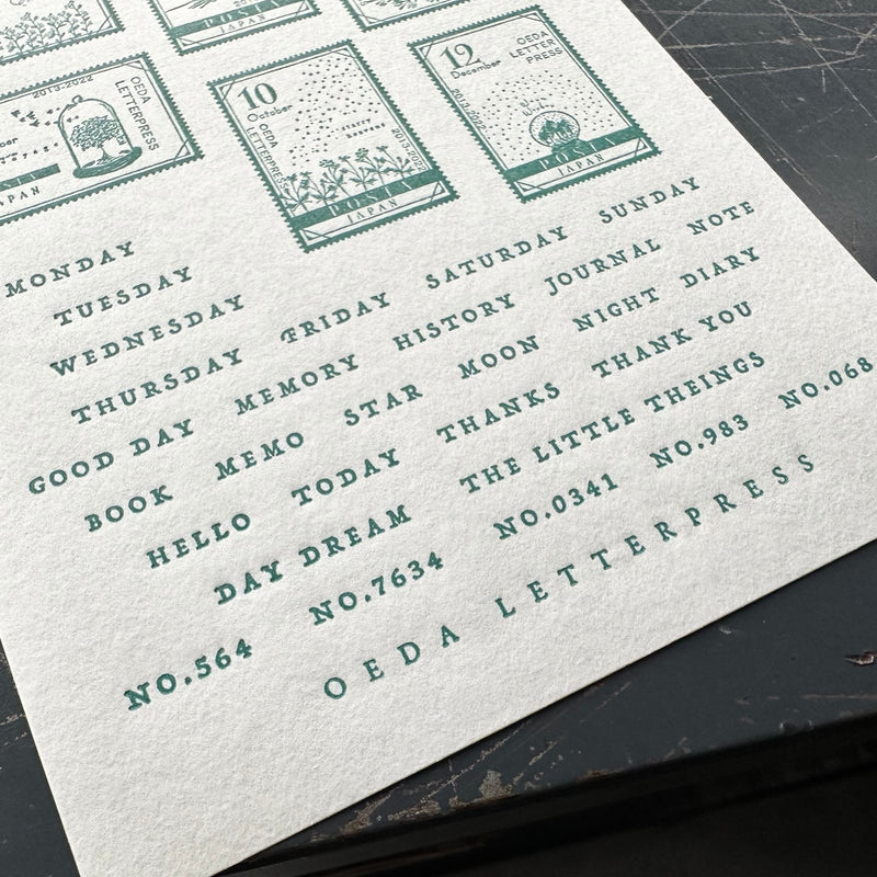 Letterpress Sticker Sheet - Emerald Green