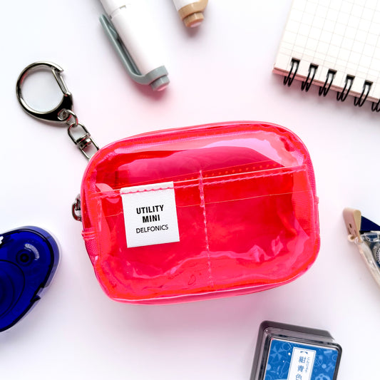 Delfonics / Mini Utility Pouch Keychain - Clear (Pink)