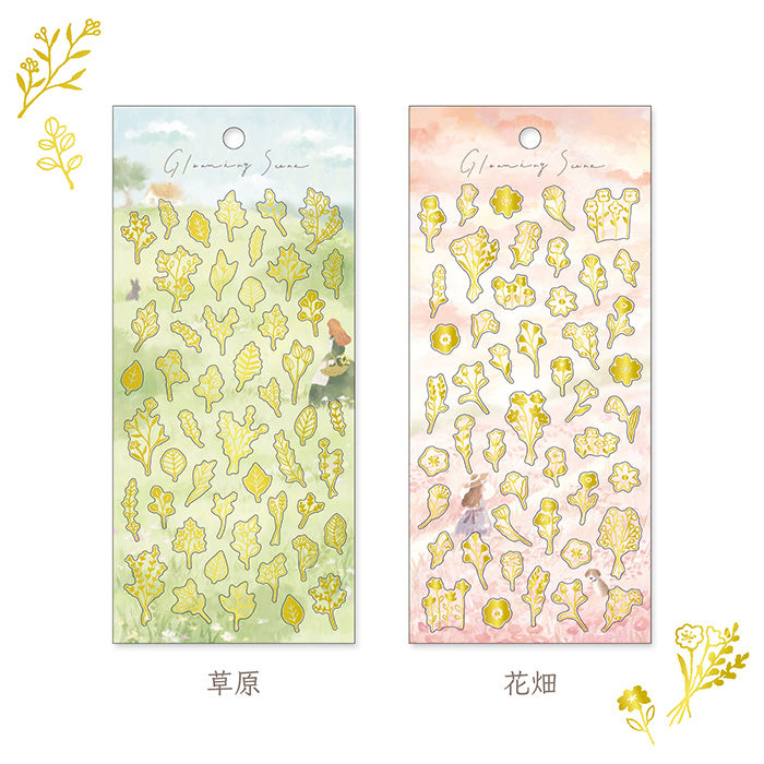 Gleaming Scene Stickers - Flowers