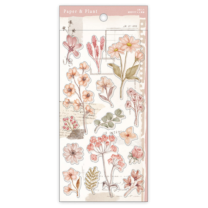 Paper & Plant Stickers Set  - Pink (2 sheets)