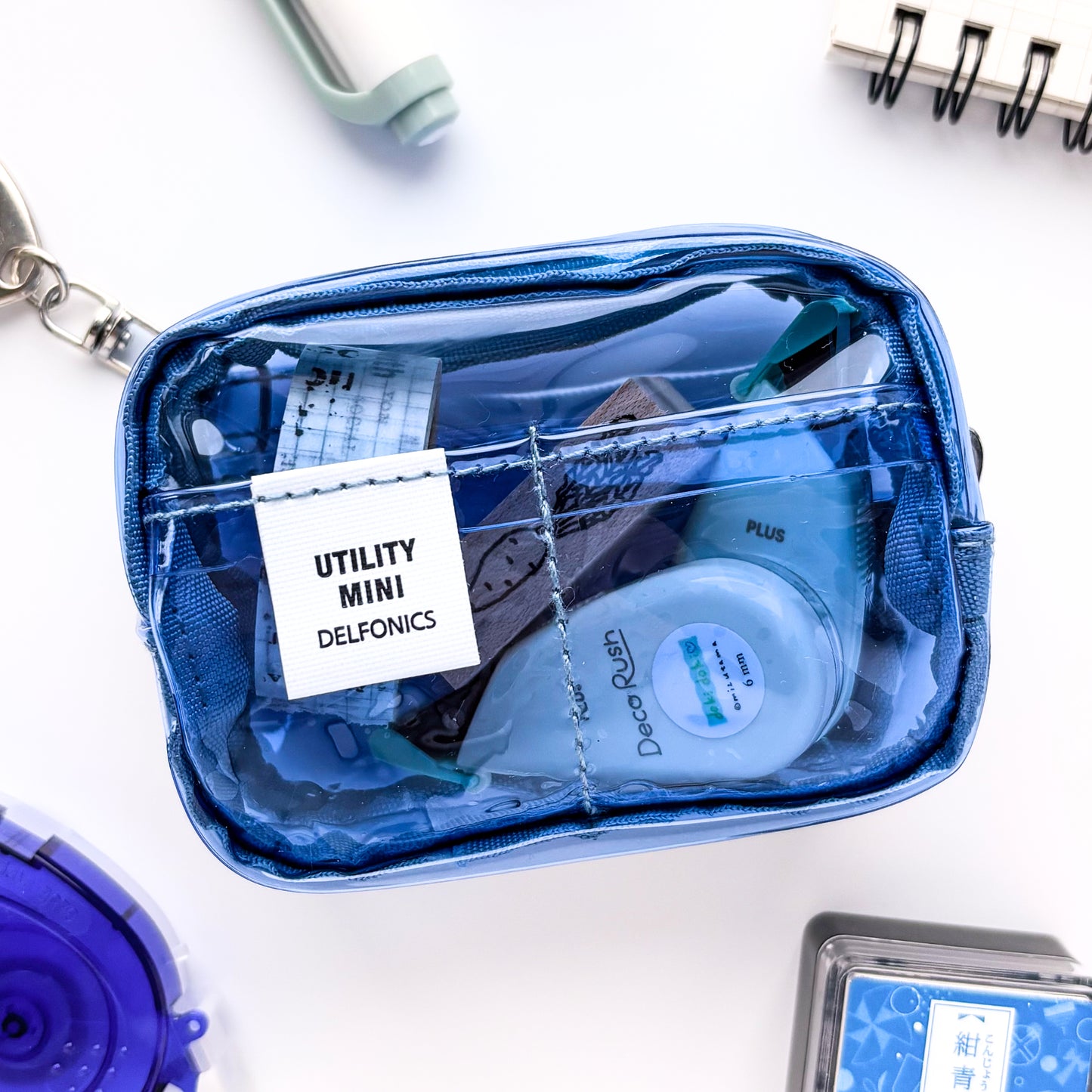 Delfonics / Mini Utility Pouch Keychain - Clear (Blue)