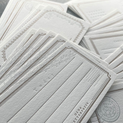 Letterpress Card Set - Mellow Silver