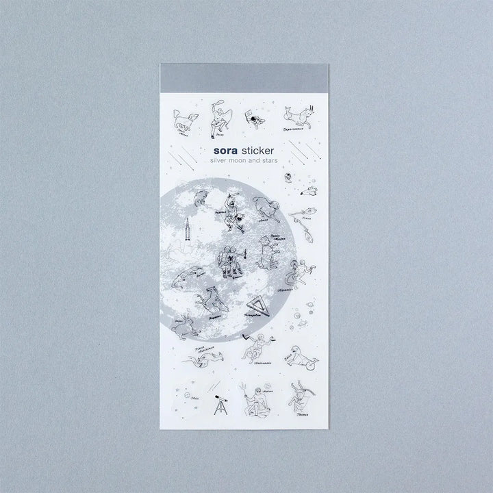 Moon Stickers - Silver Crescent Moon