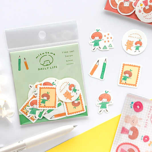 mizutama Limited Edition Flake Stickers - Happy Stationery