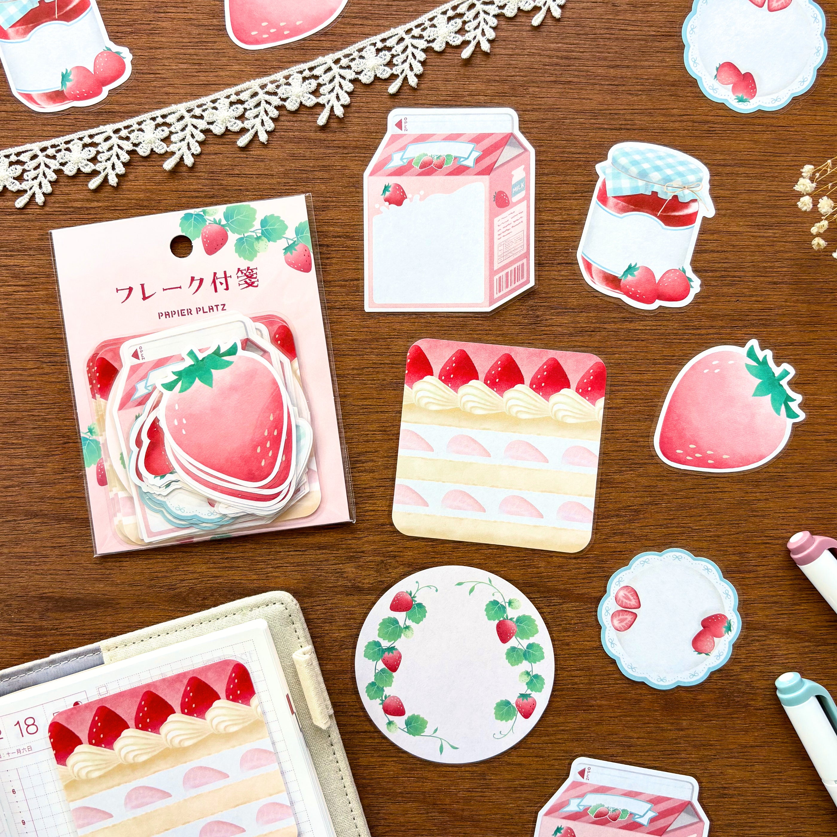 Natsunoka / Flake Sticky Note - Strawberry