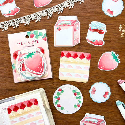 Natsunoka / Flake Sticky Note - Strawberry