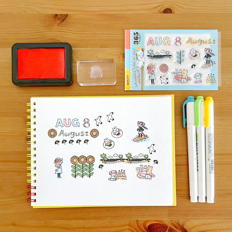 365 Clear Stamps - August (3" x 4")
